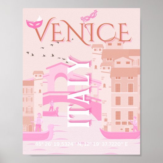 Venetië Travel Art, Italië, Travel Art, Pastel Poster (Voorkant)