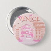 Venetië Travel Art, Italië, Travel Art, Pastel Ronde Button 7,6 Cm (Voorkant /achterkant)