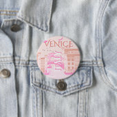 Venetië Travel Art, Italië, Travel Art, Pastel Ronde Button 7,6 Cm (In situ)