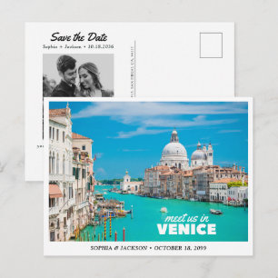 Venetië Trouwen Italië Bewaar de Datum Retro Briefkaart