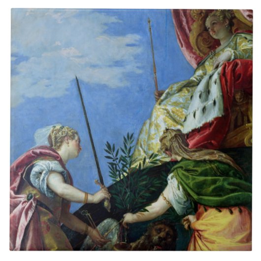 Venetië tussen gerechtigheid en vrede tegeltje (Voorkant)