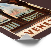 Venetië Venezia Oude Reisposter Gerestaureerd Poster (Hoek)