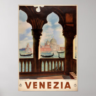 Venetië Venezia Vintage Reizen Poster teruggezet