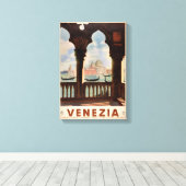 Venetië Venezia Vintage Reizen Poster teruggezet Canvas Afdruk (Insitu (Houten vloer))