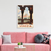 Venetië Venezia Vintage Reizen Poster teruggezet Canvas Afdruk (Insitu (Woonkamer))