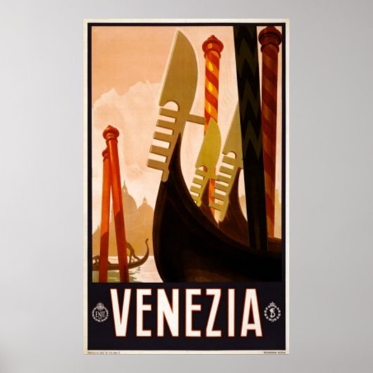 Venetië, Venezia Vintage Travel Poster (Voorkant)