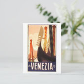 Venetië (Venezia) Vintage Travel Poster Briefkaart (Staand voorkant)
