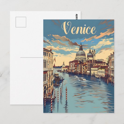 Venetië-Vintage Briefkaart (Voorkant / Achterkant)