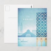 Venetië Vintage Travel Poster - Art Briefkaart (Voorkant / Achterkant)