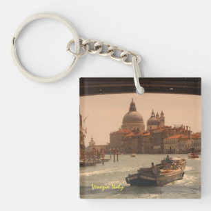 Venetië — Vintage van het Grote Kanaal van Italië Sleutelhanger