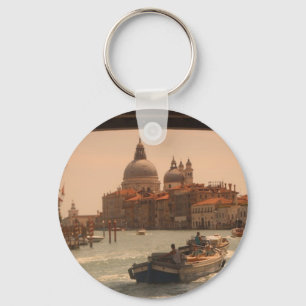 Venetië — Vintage van het Grote Kanaal van Italië Sleutelhanger