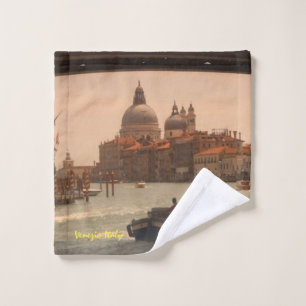 Venetië — Vintage van het Grote Kanaal van Italië Washandje