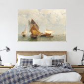 Venetië, vissersboot in de lagune (1889) canvas afdruk (Insitu (Slaapkamer))