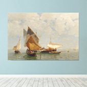 Venetië, vissersboot in de lagune (1889) canvas afdruk (Insitu (Houten vloer))