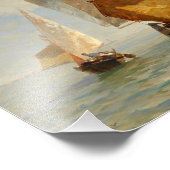 Venetië, vissersboot in de lagune foto afdruk (Hoek)