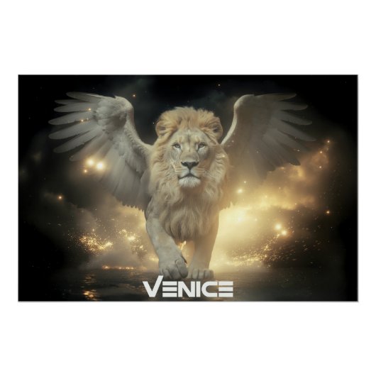 VENETIE - VLEUGELIGE LEEUW PERFECT POSTER (Voorkant)