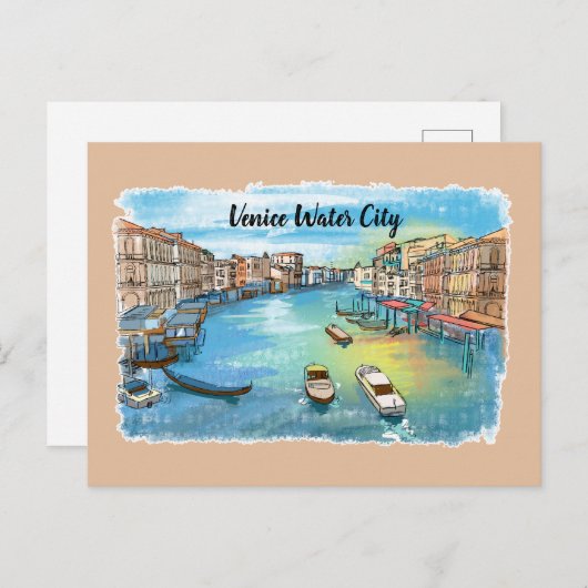 Venetië Water Stad van Rome Briefkaart (Voorkant / Achterkant)