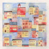 Venetië-Waterverf Glazen Onderzetter (Voorkant)