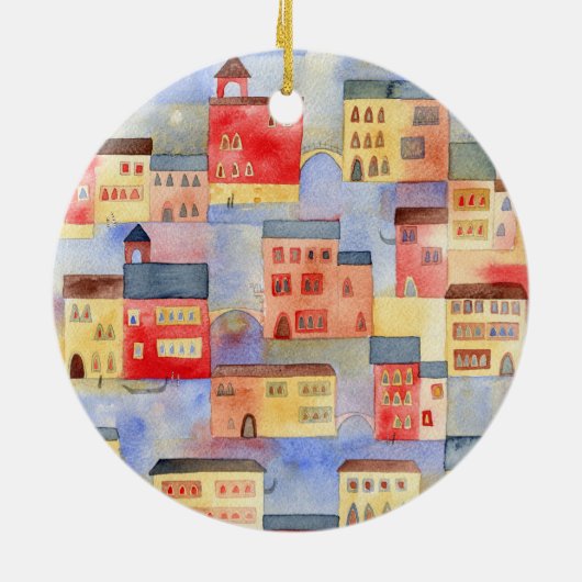 Venetië-Waterverf Keramisch Ornament (Achterkant)
