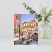 Venetië - Waterverf pen en was Briefkaart (Staand voorkant)