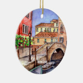 Venetië - Waterverf pen en was Keramisch Ornament (Rechts)