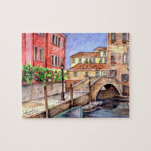 Venetië - Waterverf pen en was Legpuzzel