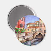 Venetië - Waterverf pen en was Magneet (Voorkant / Achterkant)