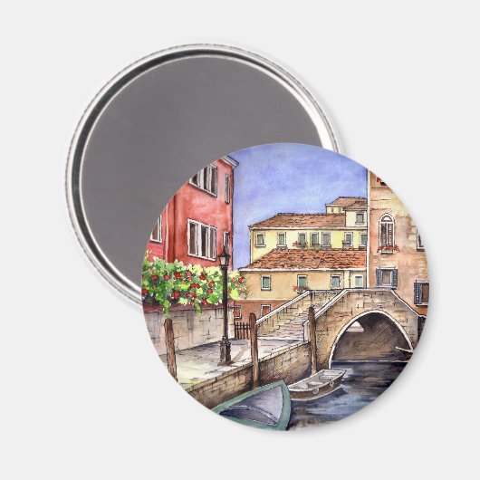 Venetië - Waterverf pen en was Magneet (Voorkant / Achterkant)