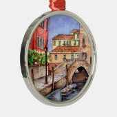 Venetië - Waterverf pen en was Metalen Ornament (Rechts)
