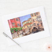 Venetië - Waterverf pen en was Rechthoekige Sticker (Envelop)