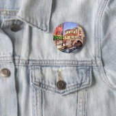 Venetië - Waterverf pen en was Ronde Button 5,7 Cm (In situ)