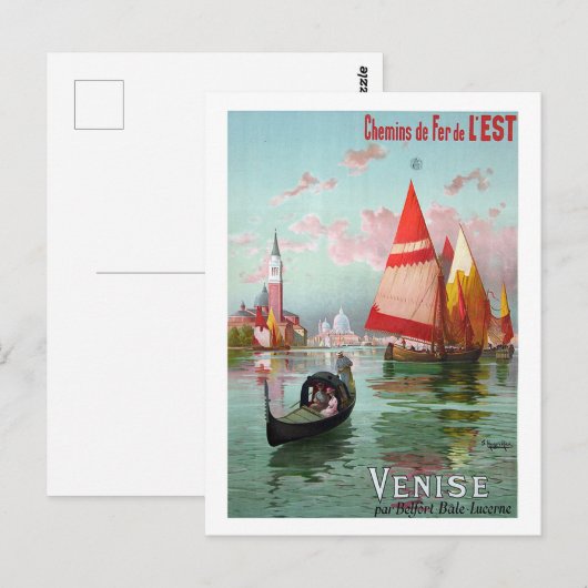 Venetië, zeilboten, gondola, , reizen briefkaart (Voorkant / Achterkant)