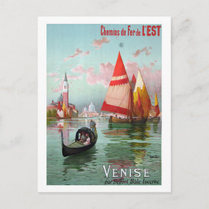 Venetië, zeilboten, gondola, , reizen briefkaart