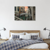 Venetië Zonsondergang Kanaal & Brug – Romantisch Canvas Afdruk (Insitu (Slaapkamer))