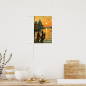  Venetië Zonsondergang Poster (Keuken)