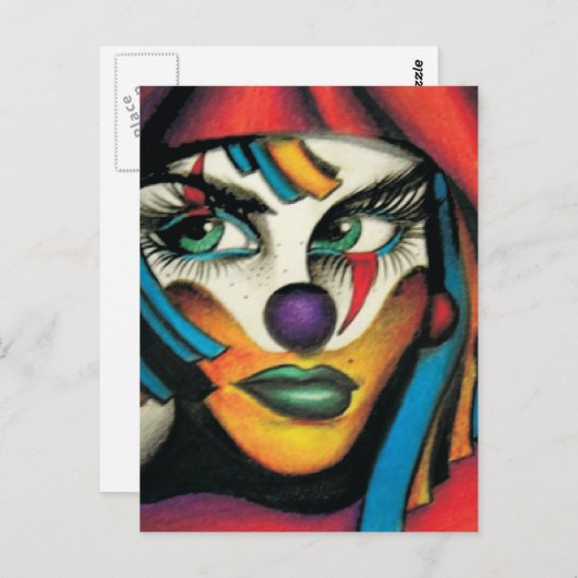 venetiek van de clown briefkaart (Voorkant / Achterkant)
