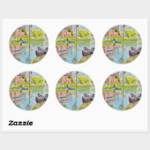 Venetiekkleuren Ronde Sticker (Vel)