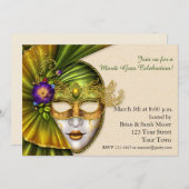 Venetion Mask, Masquerade Invitation Kaart (Voorkant / Achterkant)