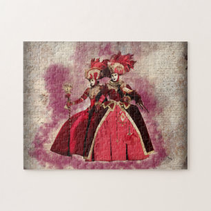 Venetisch carnavalmasker en kostuum. legpuzzel