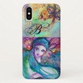 VENETISCHE MASKERADE/MASK IN BLAUWE MONOGRAM Case-Mate iPhone CASE (Achterkant)