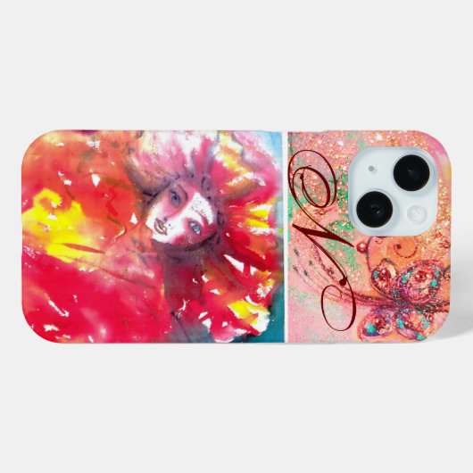 VENETISCHE MASKERADE - MASK IN RODE MONOGRAM Case-Mate iPhone CASE (Achterkant (horizontaal))