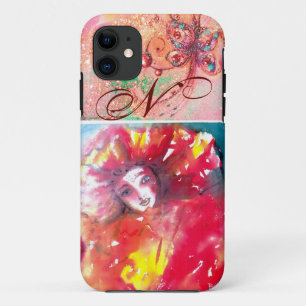 VENETISCHE MASKERADE - MASK IN RODE MONOGRAM iPhone 11 HOESJE