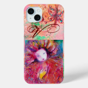 VENETISCHE MASKERADE - MASK IN RODE MONOGRAM iPhone 15 MINI HOESJE