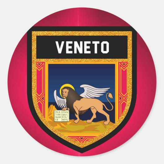 Veneto Flag Ronde Sticker (Voorkant)