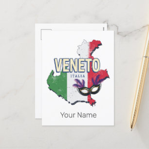 Veneto Italië Retro Regio Kaart  Souvenir