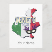 Veneto Italië Retro Regio Kaart  Souvenir (Voorkant)