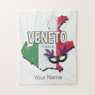 Veneto Italië Retro Regio Kaart Souvenir Legpuzzel