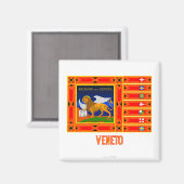 Veneto vlag met naam magneet (Voorkant / Achterkant)