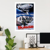 Venez en Suisse ~ Kom naar Zwitserland Poster (Thuiskantoor)