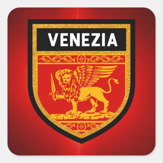 Venezia Flag Vierkante Sticker (Voorkant)
